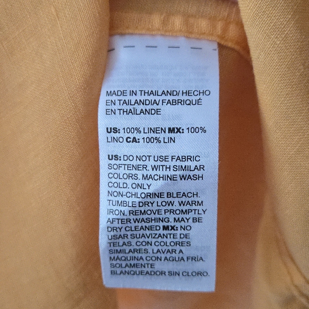 Chicos 100% Linen Bright Orange Button Casual Top Womens Size 16 Chico's 3 - Picture 5 of 6
